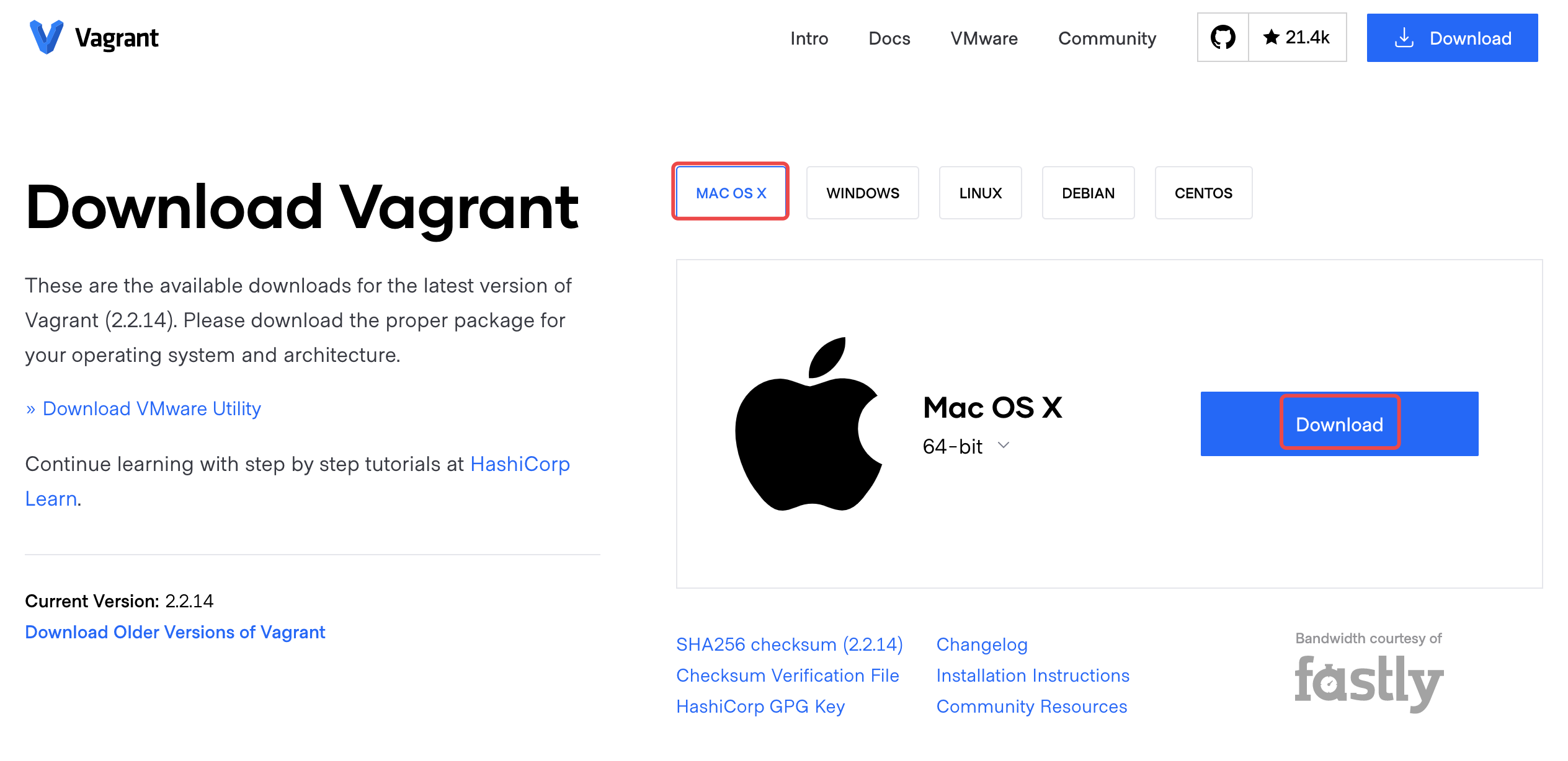 Как установить vagrant на mac os